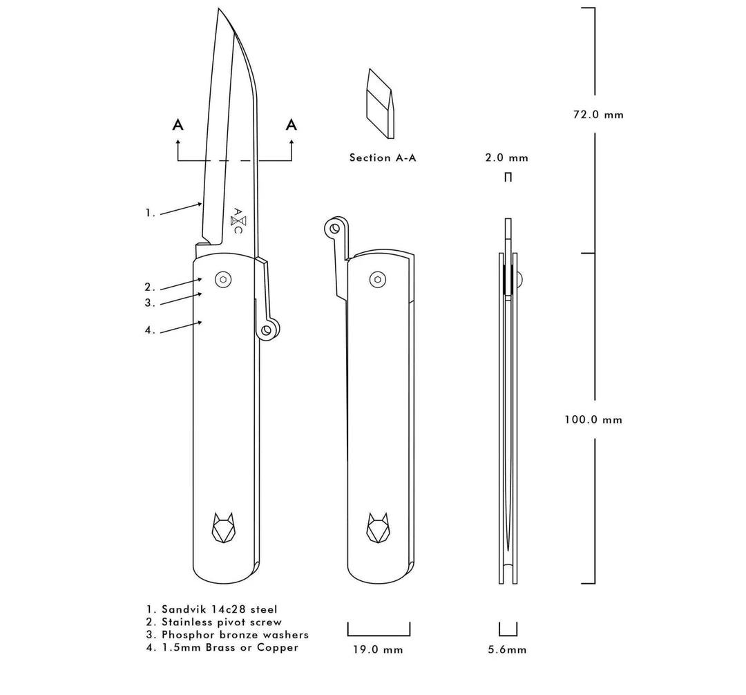 Wholesale 🤩 Andersson & Copra Urban Husky Friction Folder Knife Copper (2.9" Stonewash) ❤️ 3 Andersson & Copra Urban Husky Friction Folder Knife Copper (2.9" Stonewash)