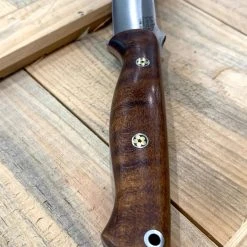 BARK RIVER KNIVES Bark River Gunny CPM 3V Dark Curly Maple, Red Liners, Mosaic Pins