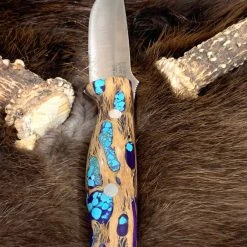 BARK RIVER KNIVES Bark River Gunny CPM 3V Knife W/ Blue Cholla Cactus - Turquoise
