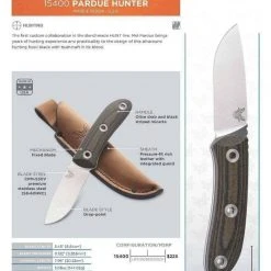 Benchmade Pardue 15400 Fixed Knife, Drop‑point