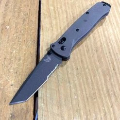 Benchmade Semi-Custom Bailout Knife Titanium Handles (3.4" Gray)