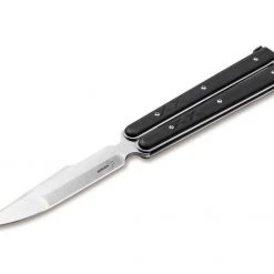 Boker 06EX229 Balisong Tactical Large Butterfly Knife Black G-10 (4.2" Satin)