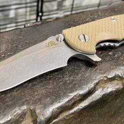 RICK HINDERER All Knife Brands Hinderer XM-18 3.5β³ Recurve Stonewash FDE G10