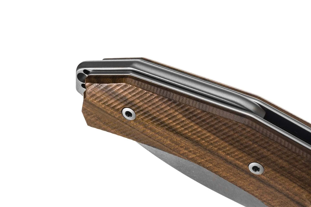 Outlet π LionSteel KUR Flipper Knife - Santos Wood Handles (Italy) π 4 LionSteel KUR Flipper Knife - Santos Wood Handles (Italy)