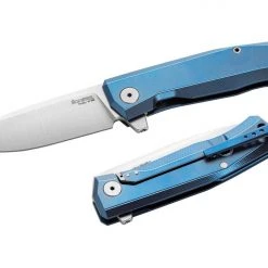 LionSteel MT01 BL Myto Flipper Knife 3.27" M390 , Blue Titanium Handles LionSteel Knives