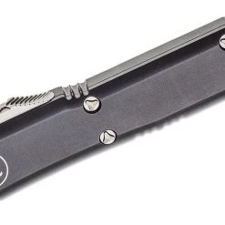 Microtech 121-10 Ultratech Auto S/E Knife 3.46" Stonewashed Plain Blade, Black Aluminum Handles All Knife Brands
