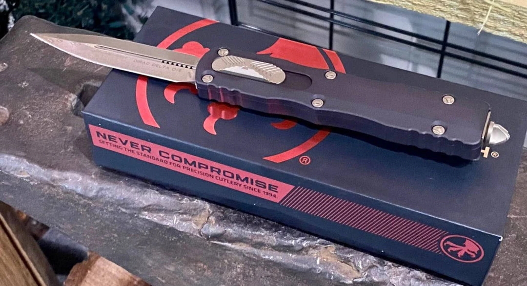 Promo 🧨 All Knife Brands Microtech 227-13 Dirac Delta D/E - Black Handle - Bronze Blade 🤩 6 All Knife Brands Microtech 227-13 Dirac Delta D/E - Black Handle - Bronze Blade