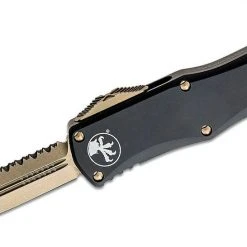 Microtech 702-15 Hera OTF Auto Knife 3.125" Bronze Full Serrated D/E All Knife Brands