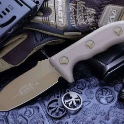All Knife Brands Microtech Currahee Tanto Knife Fixed (4.5" Tan Plain)
