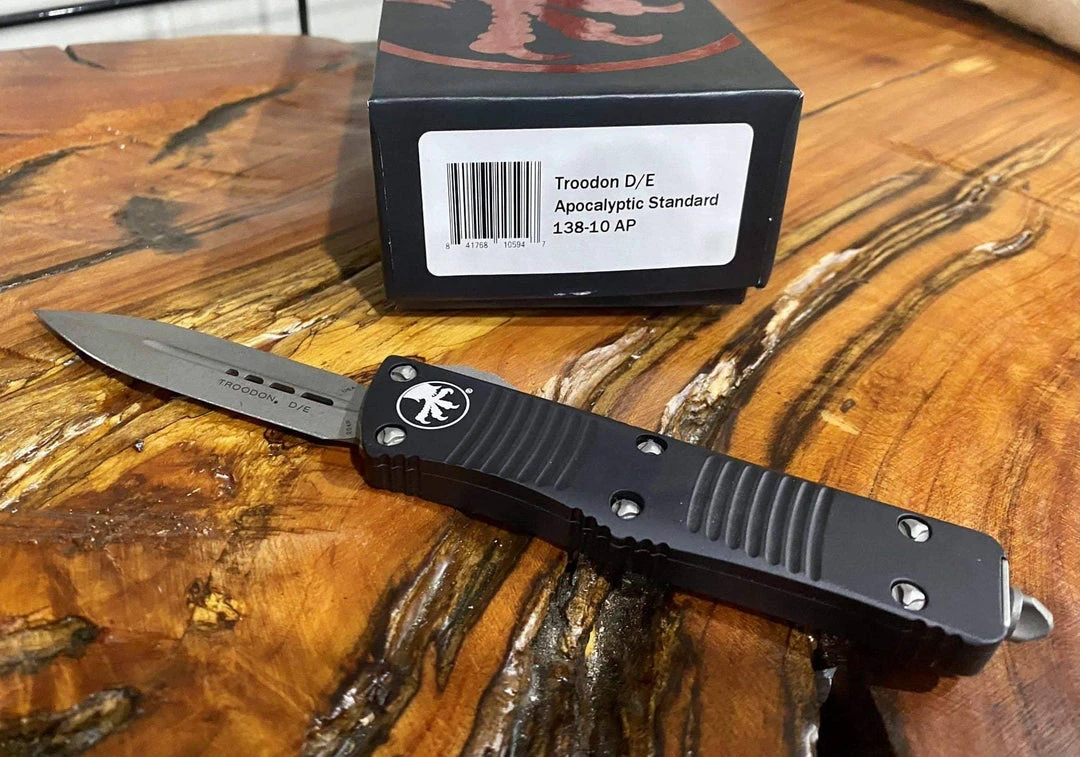 Budget π Microtech Troodon D/E OTF Automatic Knife (3" Apocalyptic) 138-10AP β 1 Microtech Troodon D/E OTF Automatic Knife (3" Apocalyptic) 138-10AP