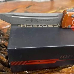 All Knife Brands Microtech Ultratech T/E OTF 3.46" Apocalyptic Blade, Orange Distressed 123-10DOR