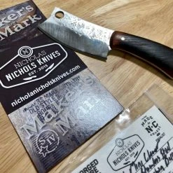 NICHOLAS NICHOLS Limited Edition Knives Nic Nichols Mini Cleaver Makers Mark Bourbon Handles Limited Edition