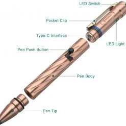 OLIGHT OPEN 2 Cu 120 Lumens USB Rechargeable LED Pen Light, EDC Flashlight (Limited Ed)