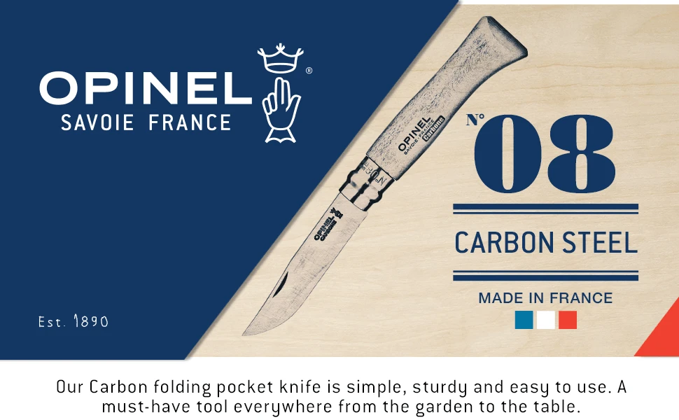 Flash Sale β Opinel No.8 Carbon Knife With Sheath, Wooden Slide Gift Box (France) π 4 Opinel No.8 Carbon Knife With Sheath, Wooden Slide Gift Box (France)