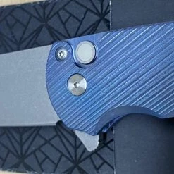 PROTECH KNIVES Pro-Tech Malibu 5241 Blue Titanium Custom Reverse Tanto Flipper
