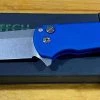 PROTECH KNIVES Pro-Tech Malibu Wharncliffe Plunge Lock Flipper Knife Blue (3.3" Stonewash)