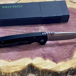 PROTECH KNIVES Pro-Tech Rockeye Auto Black Handle, Stonewash S35VN Blade LG301
