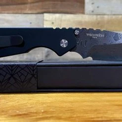 PROTECH KNIVES Pro-Tech Strider SnG Custom Auto Camo G-10 Damascus Blade Pearl Button 2436-DAMASCUS All Knife Brands