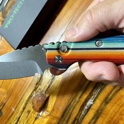 PROTECH KNIVES Protech Strider Custom SnG Auto Micarta Handle (Rare)