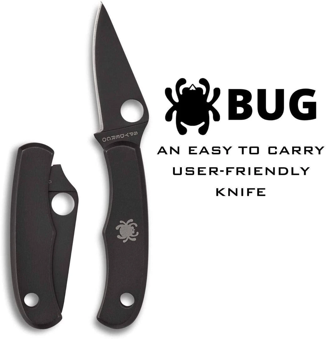 Discount π Spyderco Bug Non-Locking Knife Black Steel Blade C133BKP Spyderco Knives β€οΈ 2 Spyderco Bug Non-Locking Knife Black Steel Blade C133BKP Spyderco Knives