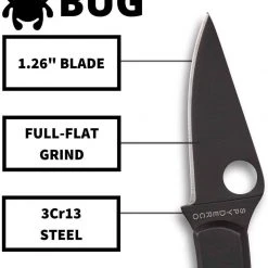 Discount π Spyderco Bug Non-Locking Knife Black Steel Blade C133BKP Spyderco Knives β€οΈ 7 Spyderco Bug Non-Locking Knife Black Steel Blade C133BKP Spyderco Knives