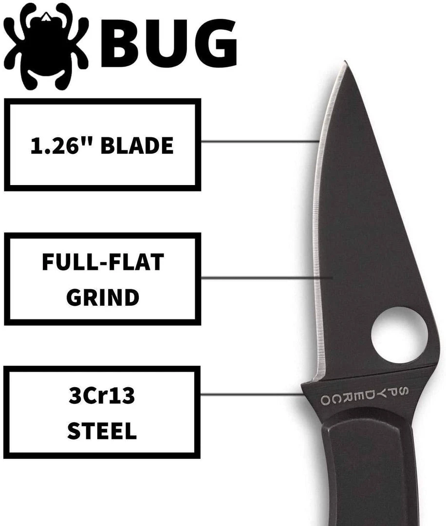 Discount π Spyderco Bug Non-Locking Knife Black Steel Blade C133BKP Spyderco Knives β€οΈ 3 Spyderco Bug Non-Locking Knife Black Steel Blade C133BKP Spyderco Knives