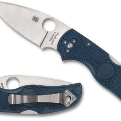 Spyderco Knives Spyderco Native 5 Lightweight Knife 2.95" CPM-SPY27 Satin Plain Blade, Cobalt Blue Handles