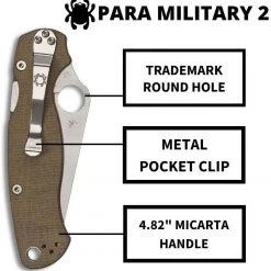 Discount 🌟 Spyderco Paramilitary 2 C81MPCW2 Folding Knife 3.47" CruWear Canvas Micarta Spyderco Knives 🥰 21 Spyderco Paramilitary 2 C81MPCW2 Folding Knife 3.47