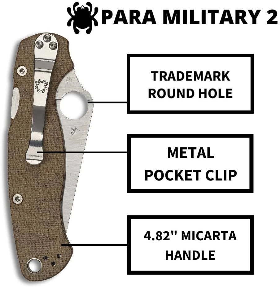 Discount 🌟 Spyderco Paramilitary 2 C81MPCW2 Folding Knife 3.47" CruWear Canvas Micarta Spyderco Knives 🥰 10 Spyderco Paramilitary 2 C81MPCW2 Folding Knife 3.47" CruWear Canvas Micarta Spyderco Knives