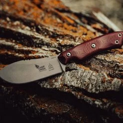 TOPS KNIVES All Knife Brands TOPS CPCKFE-01 Camp Creek Fire Edition Tumbled S35VN Red Black G10 Fixed Blade