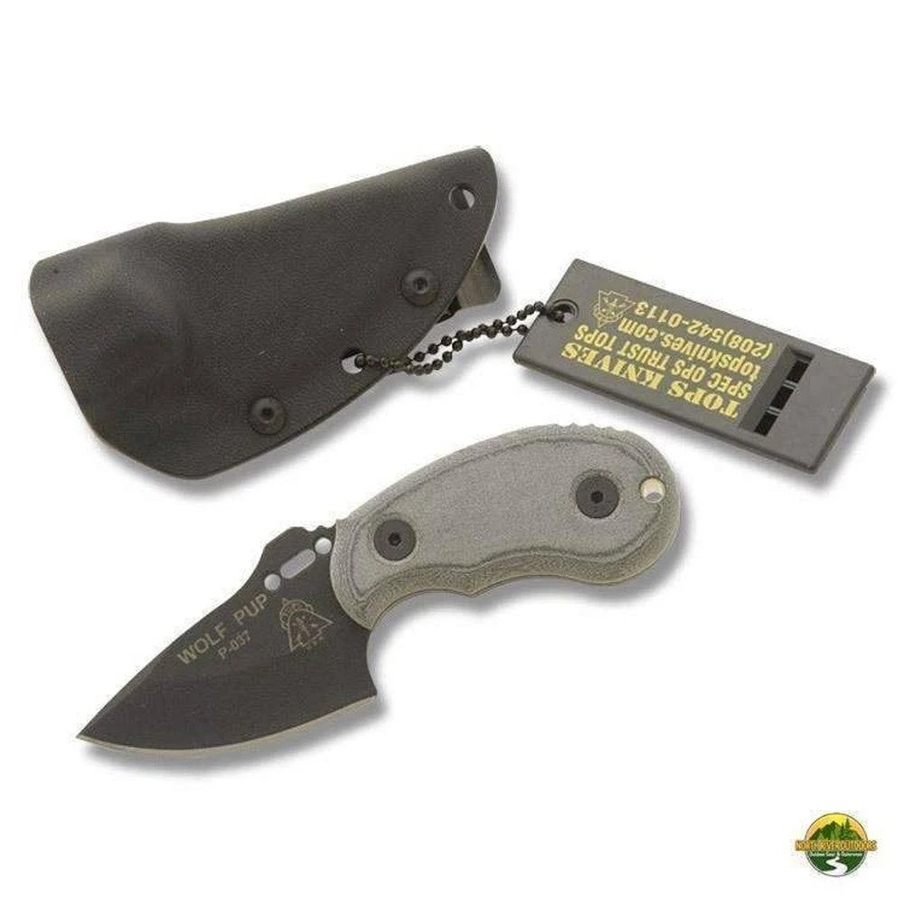 Outlet βοΈ TOPS KNIVES All Knife Brands TOPS Wolf Pup Black 1095 Carbon Blade Linen Micarta Handles π― 3 TOPS KNIVES All Knife Brands TOPS Wolf Pup Black 1095 Carbon Blade Linen Micarta Handles